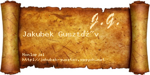Jakubek Gusztáv névjegykártya