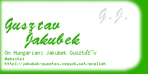 gusztav jakubek business card